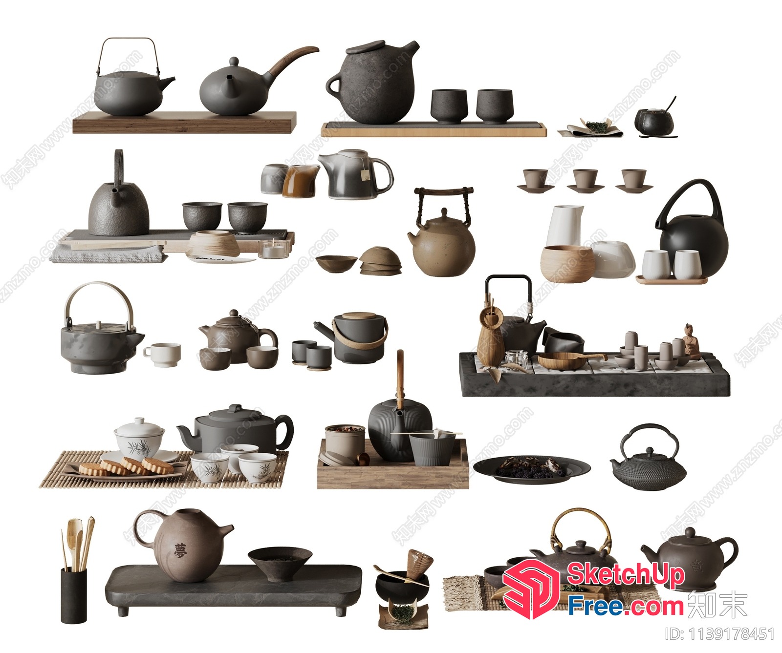 Tea Set Collection 3D SketchUp File