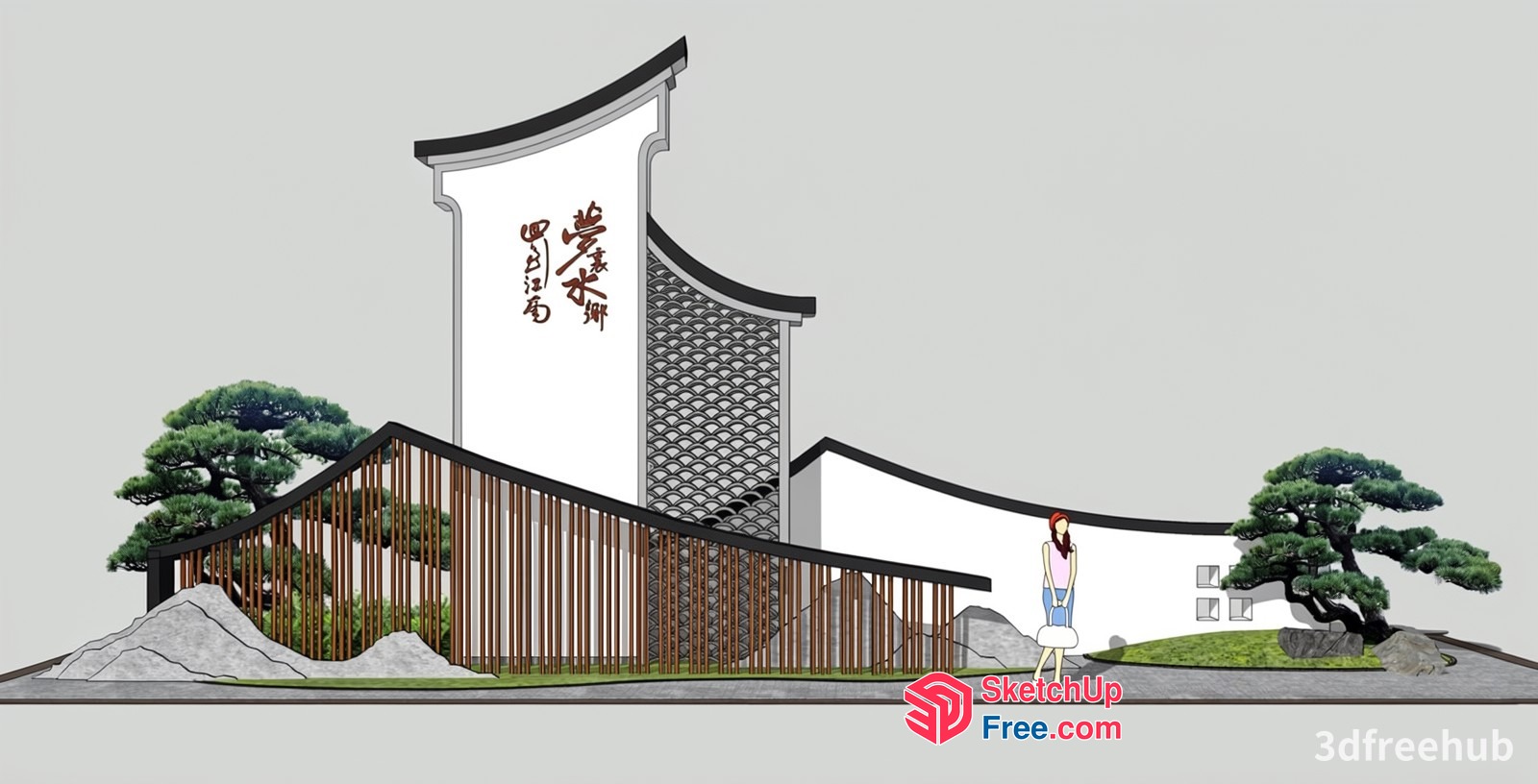 Japanese Style Villa Exterior 3D SketchUp File