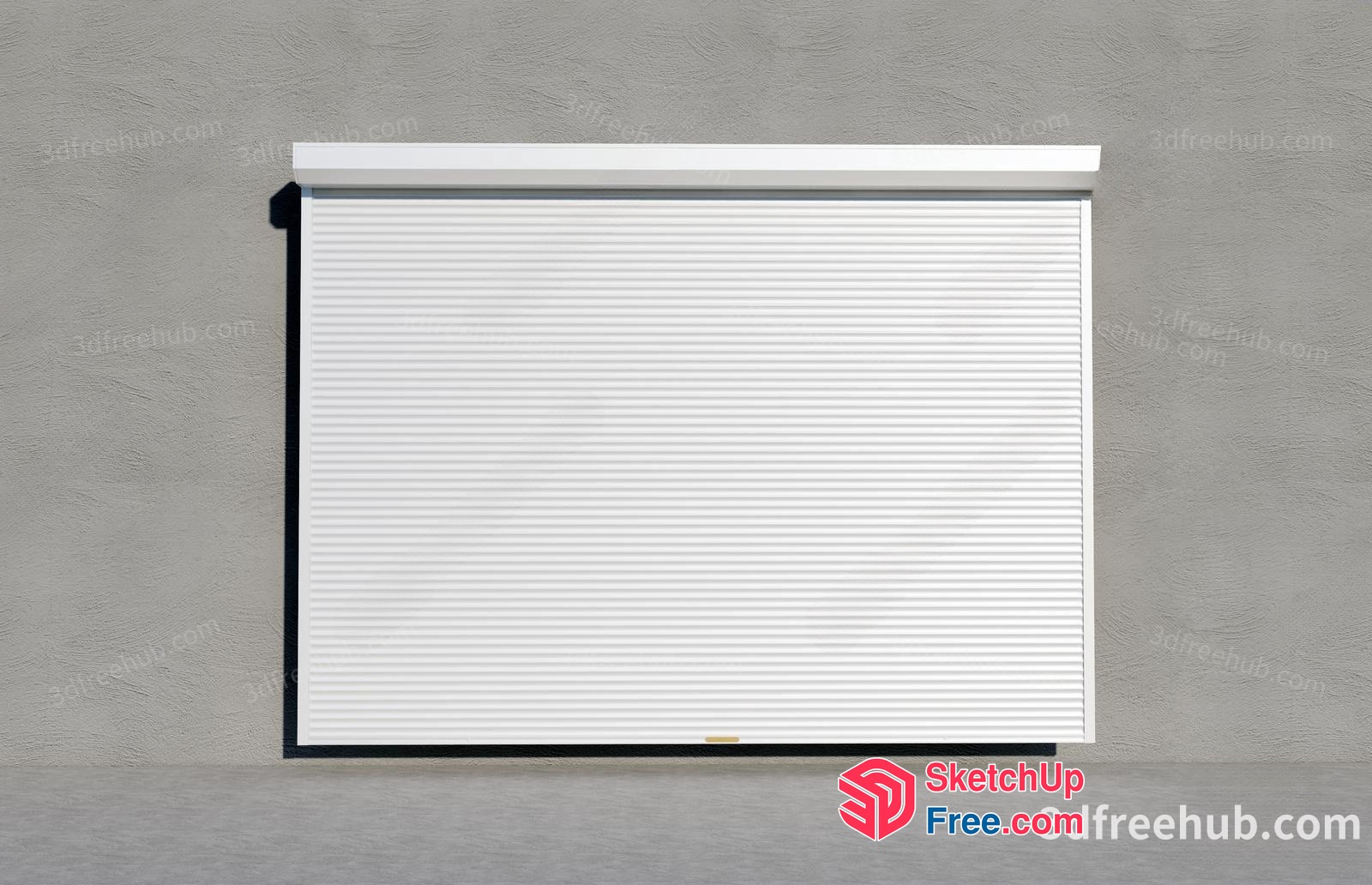 White Blinds Against Gray Wall 3D SketchUp File