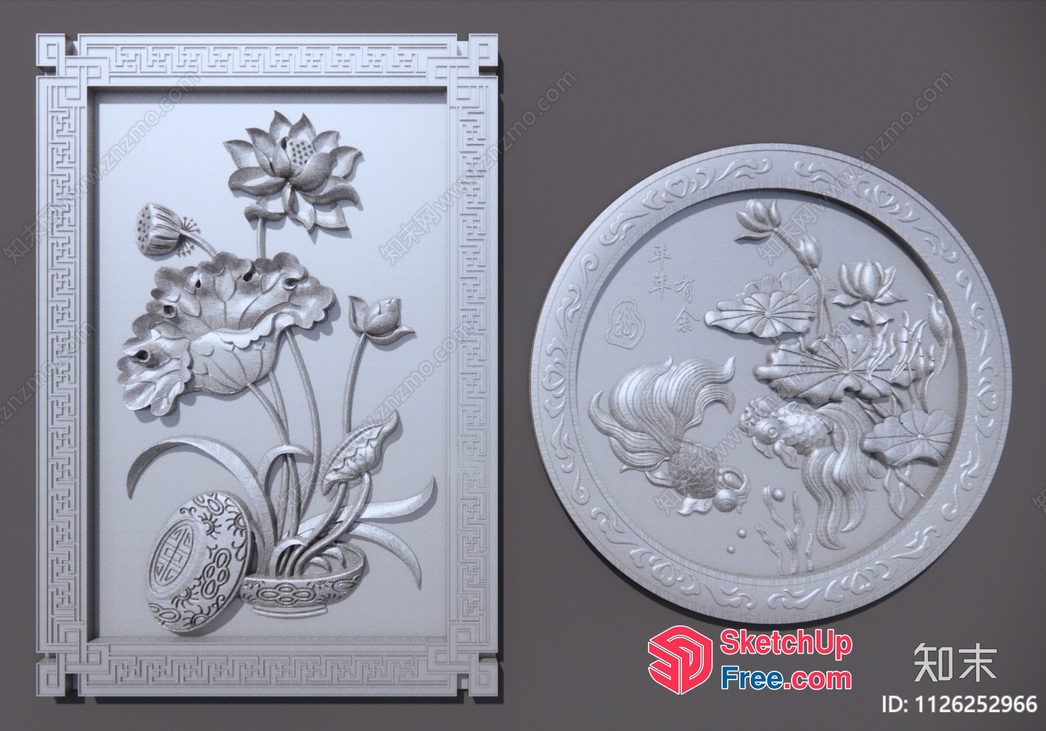 Asian-Inspired Carved Decor 3D SketchUp File