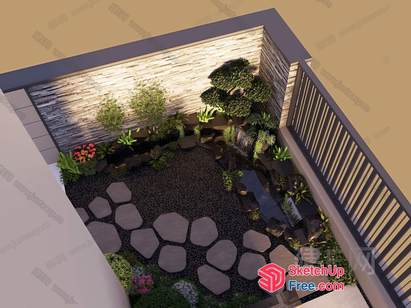 Small Japanese Style Garden 3D SketchUp File