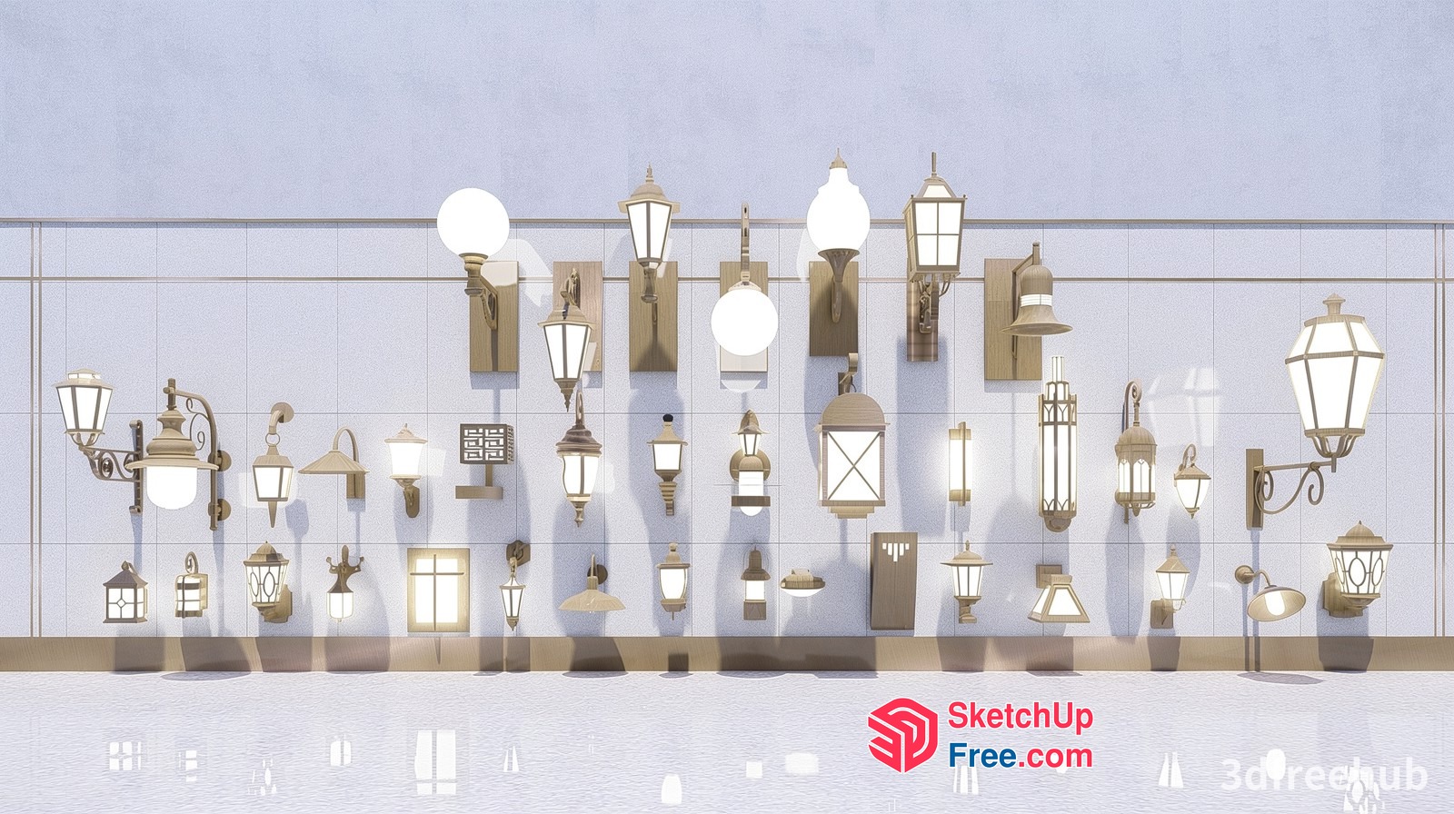 Exterior Lighting Options 3D SketchUp File
