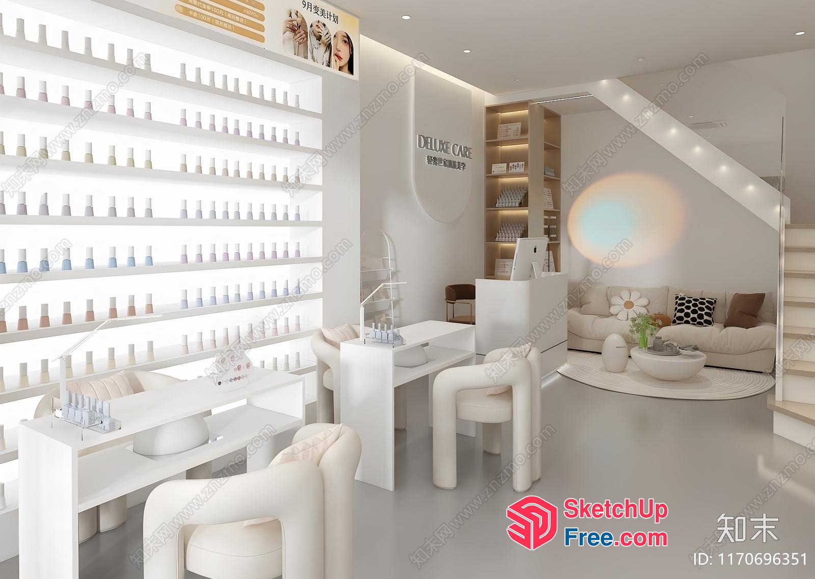 Modern Nail Salon Interior 3D SketchUp File