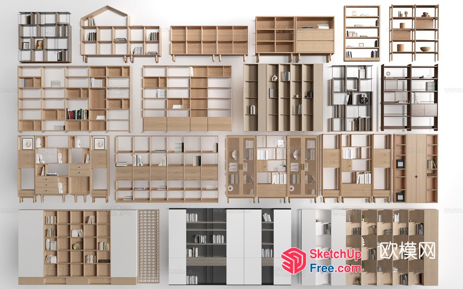Bookcase Furniture Collection 3D SketchUp File