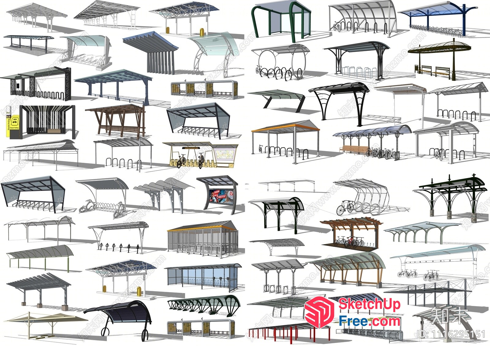Bus Stop Shelters 3D SketchUp File