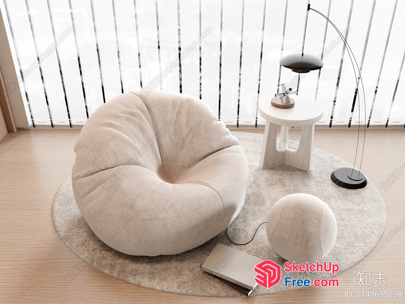 Minimalist Style Interior With Creamy Furniture 3D SketchUp File