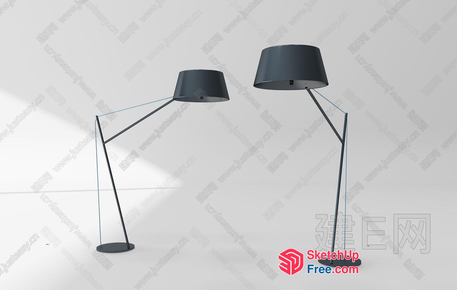 Modern Black Metal Floor Lamps 3D SketchUp File