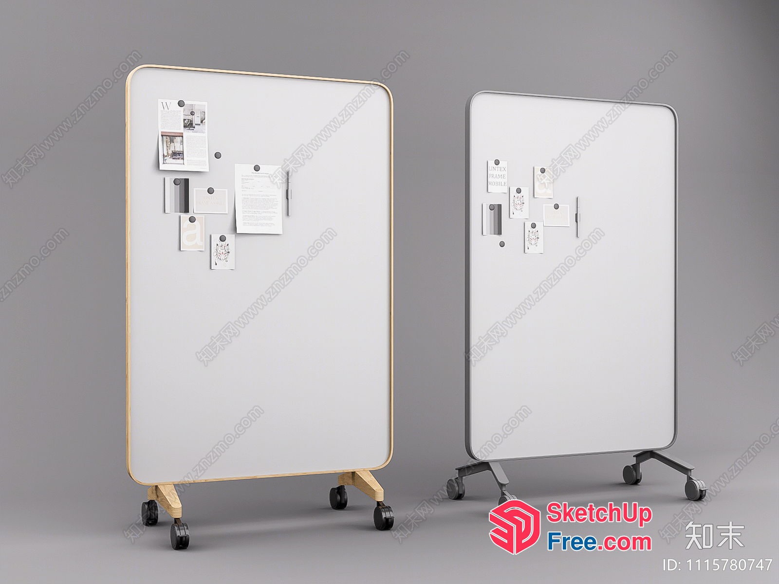 Two Whiteboard Display Units 3D SketchUp File