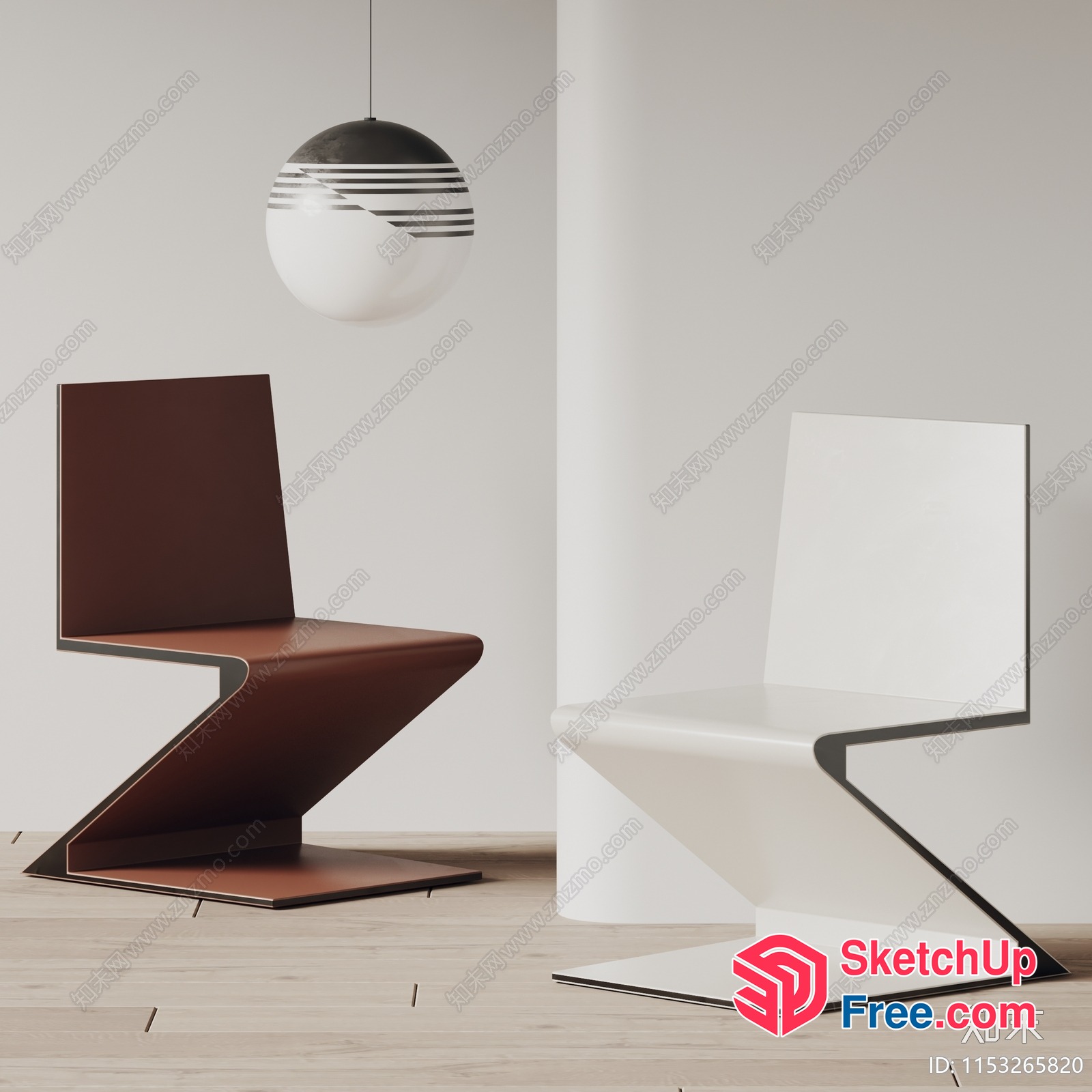 Modern Minimalist Chairs With Unique Designs 3D SketchUp File