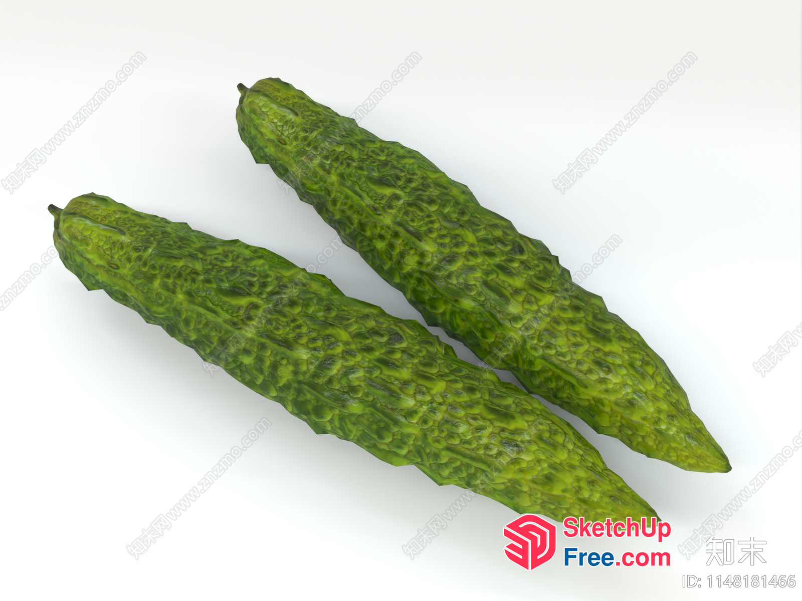 Two Long Green Vegetables 3D SketchUp File