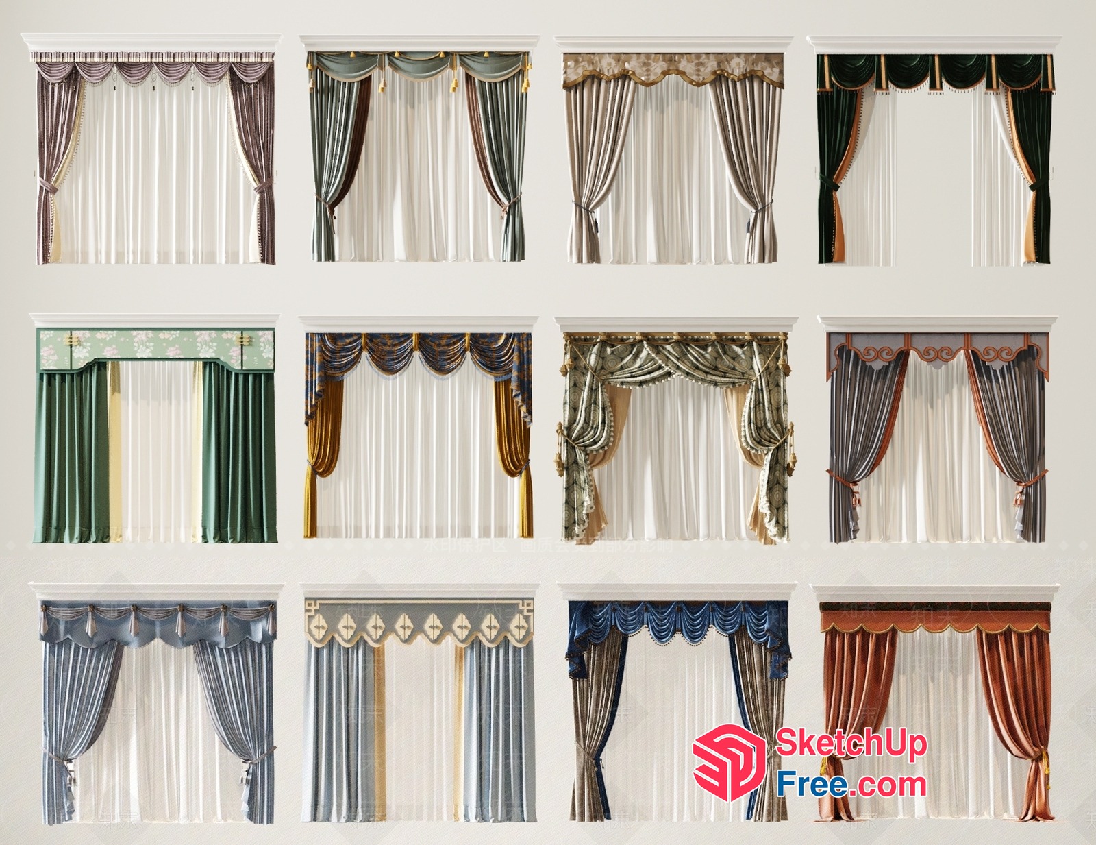 Elegant Window Treatments Collection 3D SketchUp File