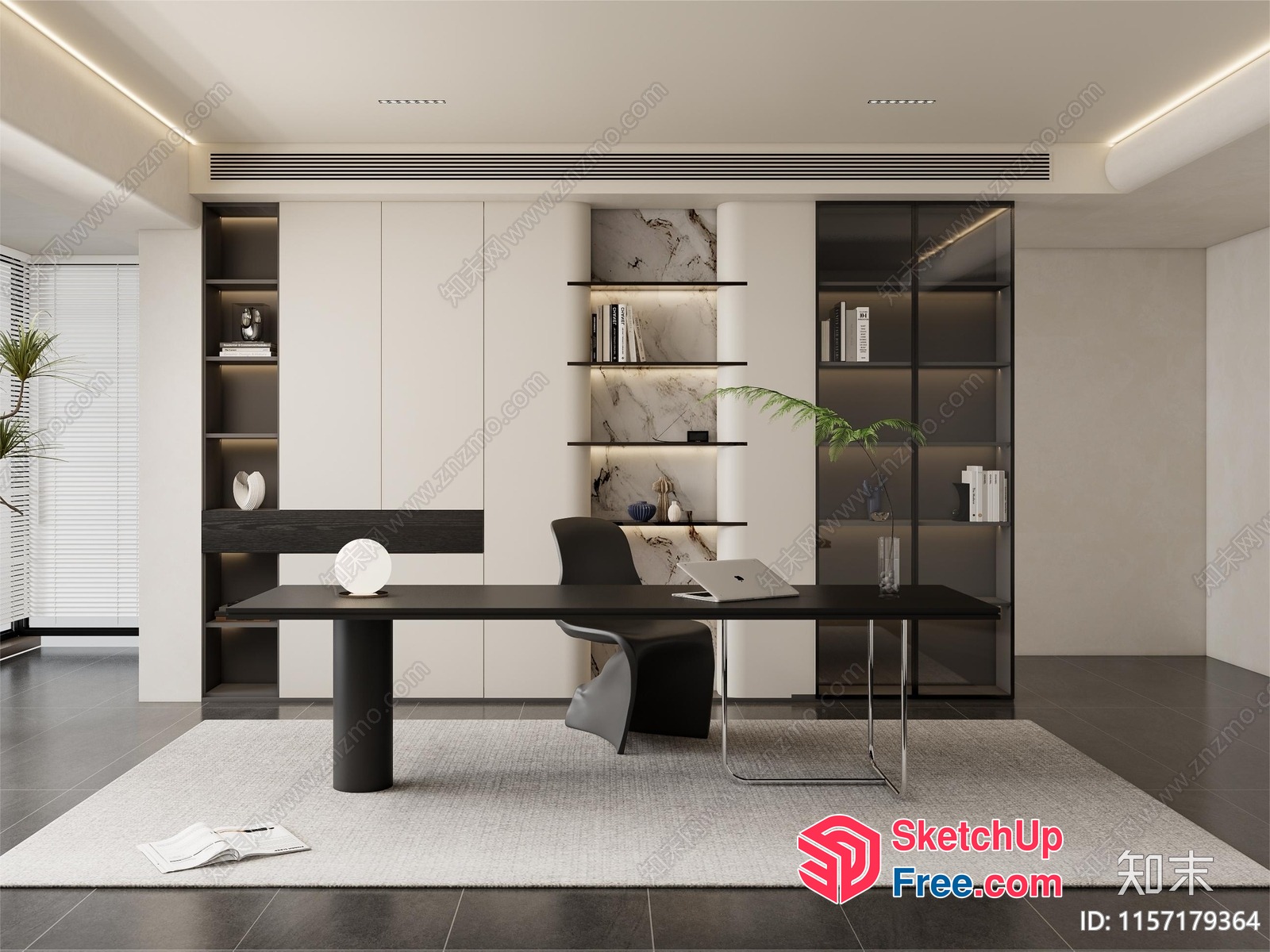 Modern Office Space With Sleek Furniture And Minimalist Decor 3D SketchUp File