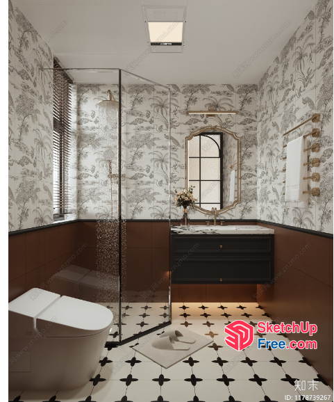 Luxurious Modern Bathroom Interior Design 3D SketchUp File