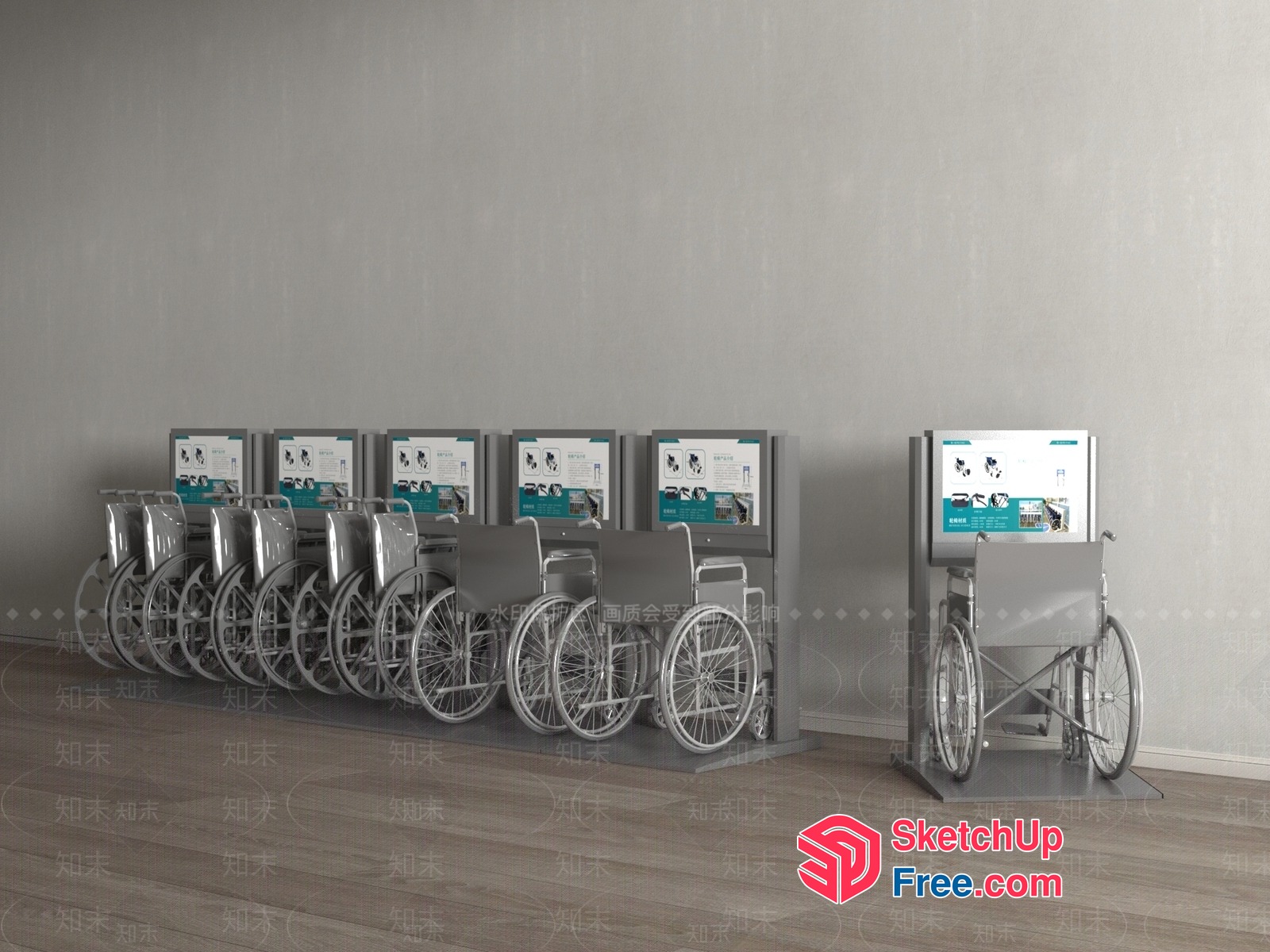 Wheelchair Display With Informational Signage 3D SketchUp File