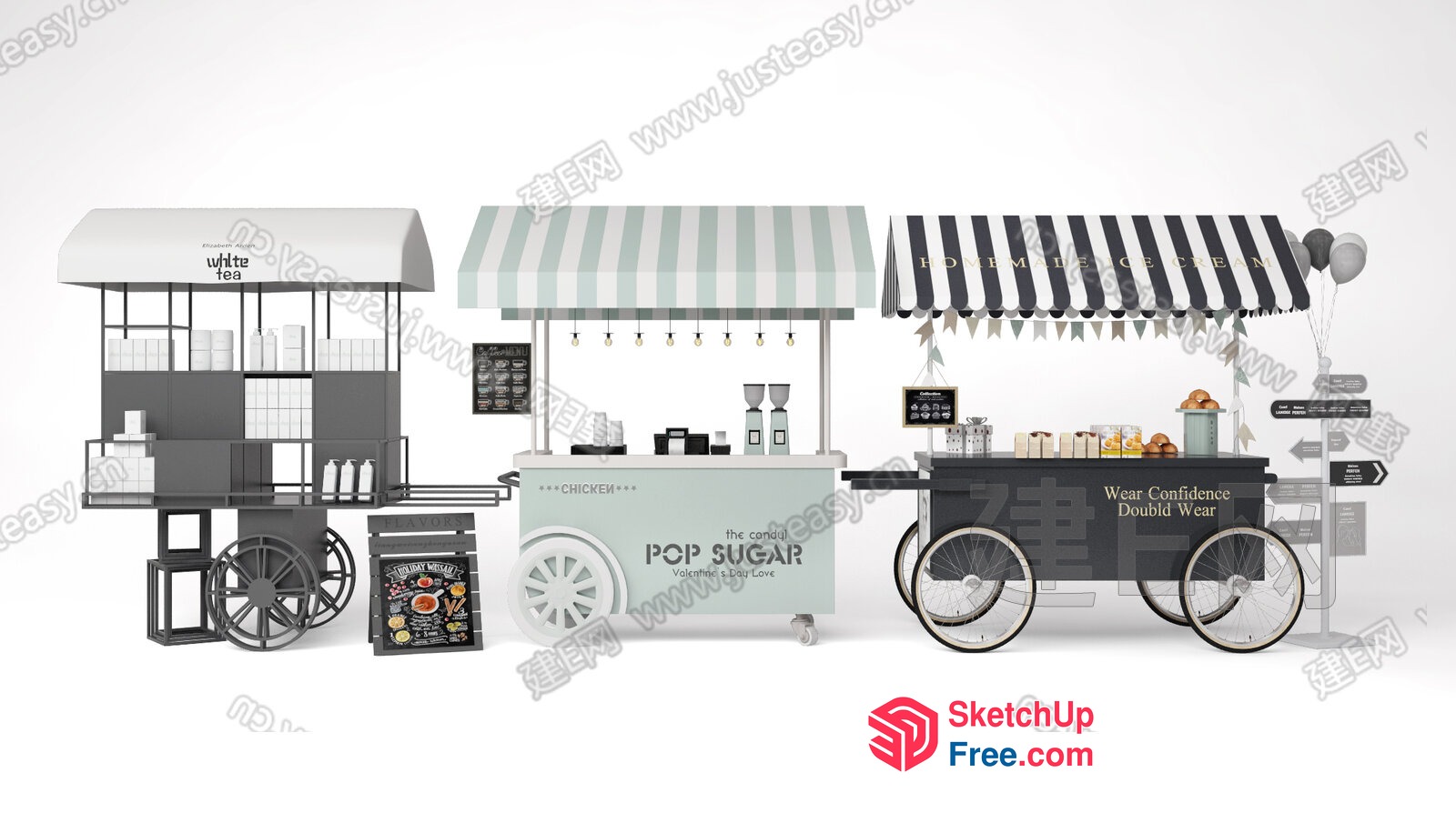 Food And Beverage Vendors 3D SketchUp File