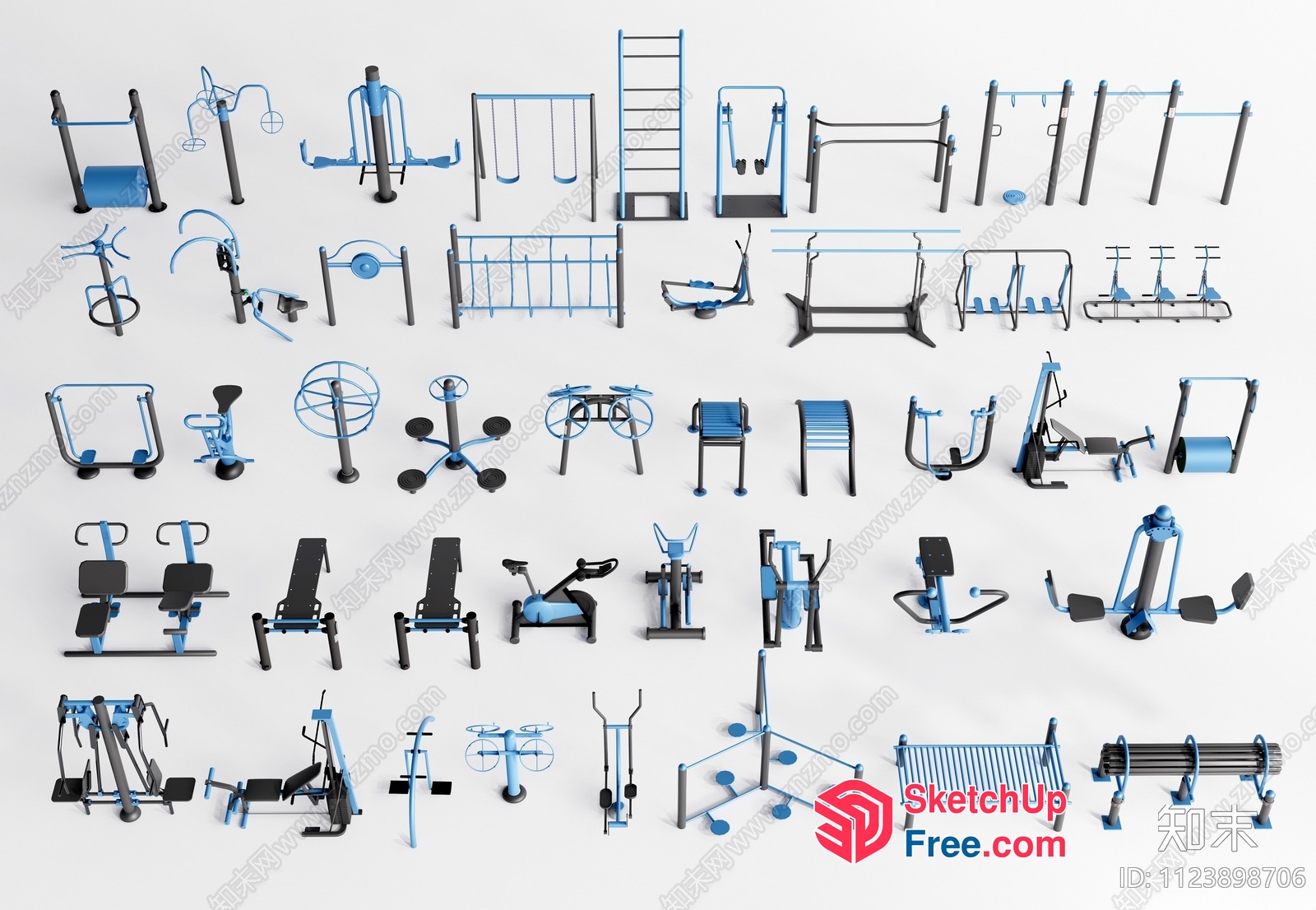 Fitness Equipment Collection 3D SketchUp File