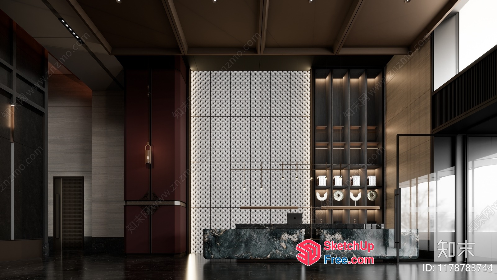Luxurious Modern Office Building Interior 3D SketchUp File