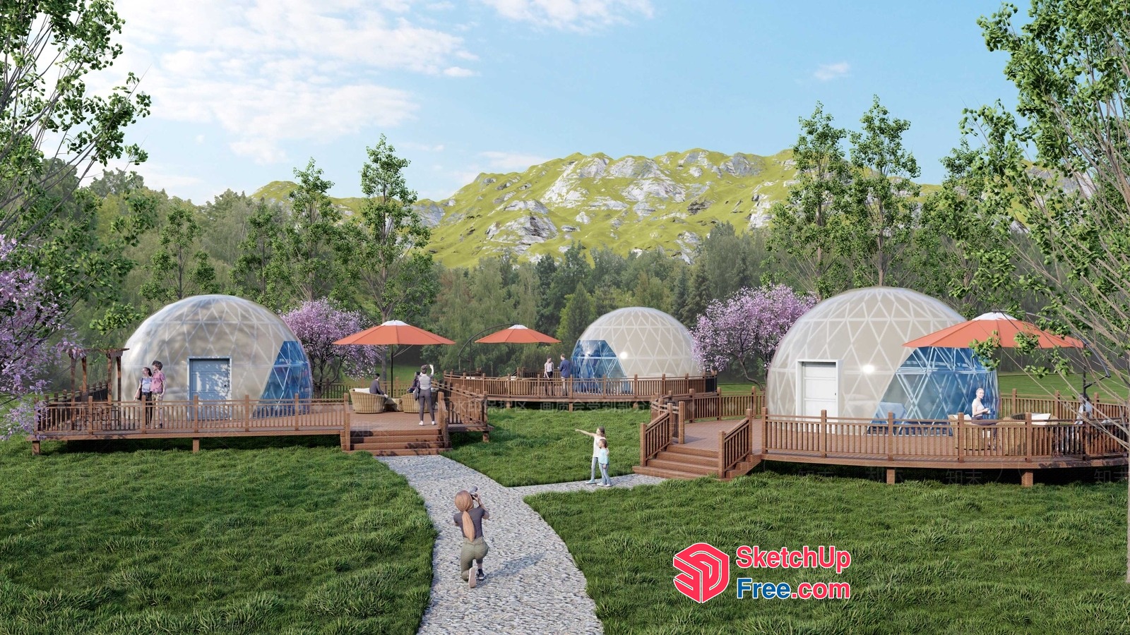 Futuristic Glamping Resort 3D SketchUp File