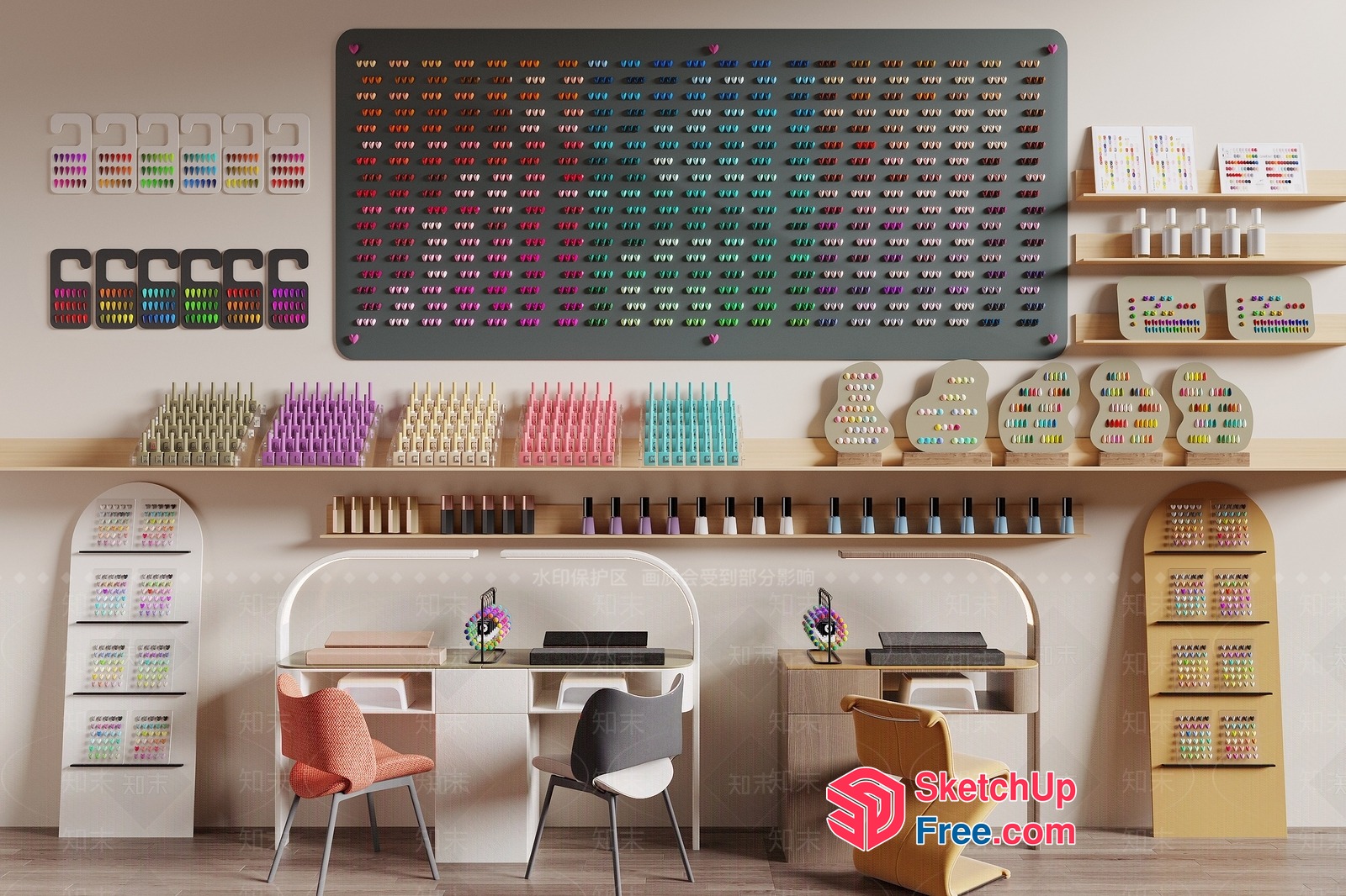 Colorful Nail Polish Display 3D SketchUp File