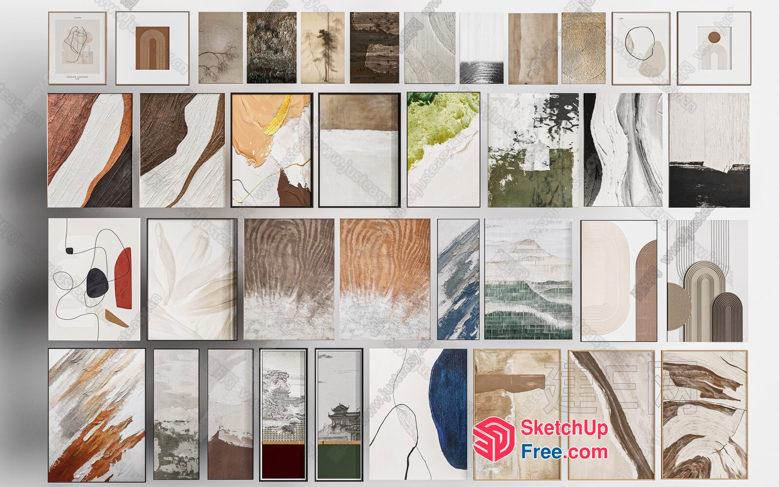Minimalist Artistic Landscape Collection 3D SketchUp File