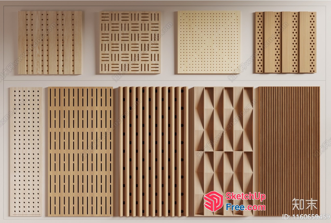 Wooden Decorative Panels For Walls And Ceilings 3D SketchUp File