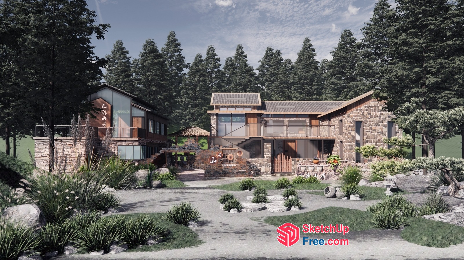 Japanese-Inspired Modern Villa 3D SketchUp File