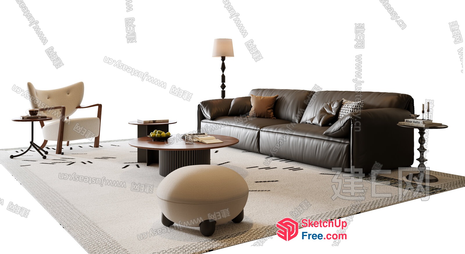Luxurious Modern Living Room Decor 3D SketchUp File