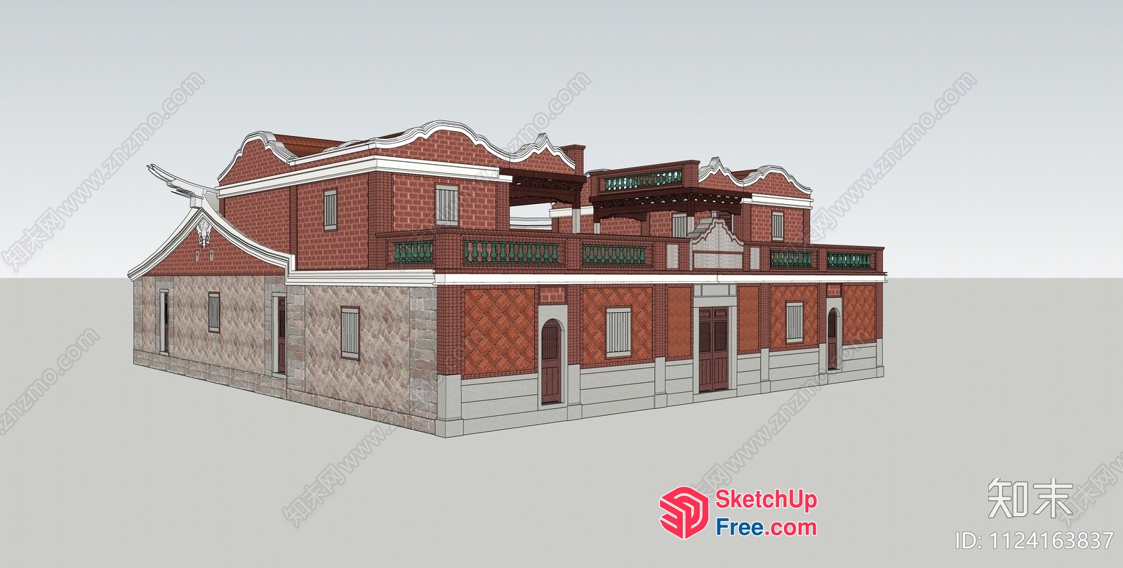 Traditional Chinese Style Building Exterior 3D SketchUp File