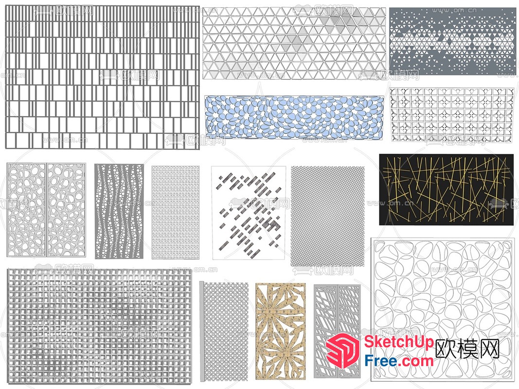 Patterned Wall Decor Collection 3D SketchUp File