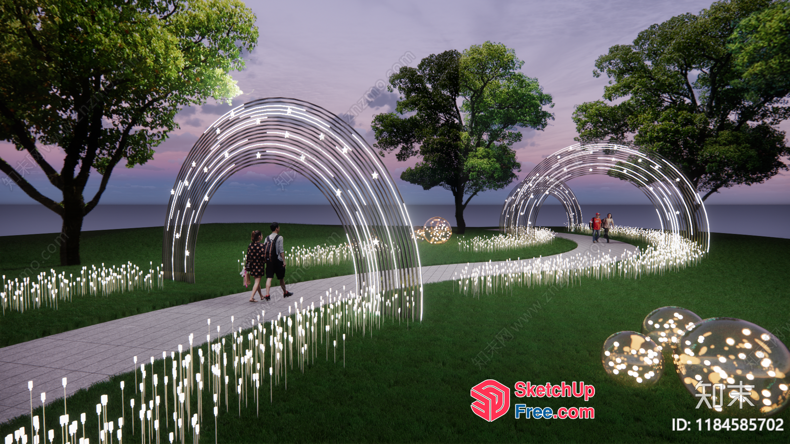 Ethereal Outdoor Lighting Installation 3D SketchUp File