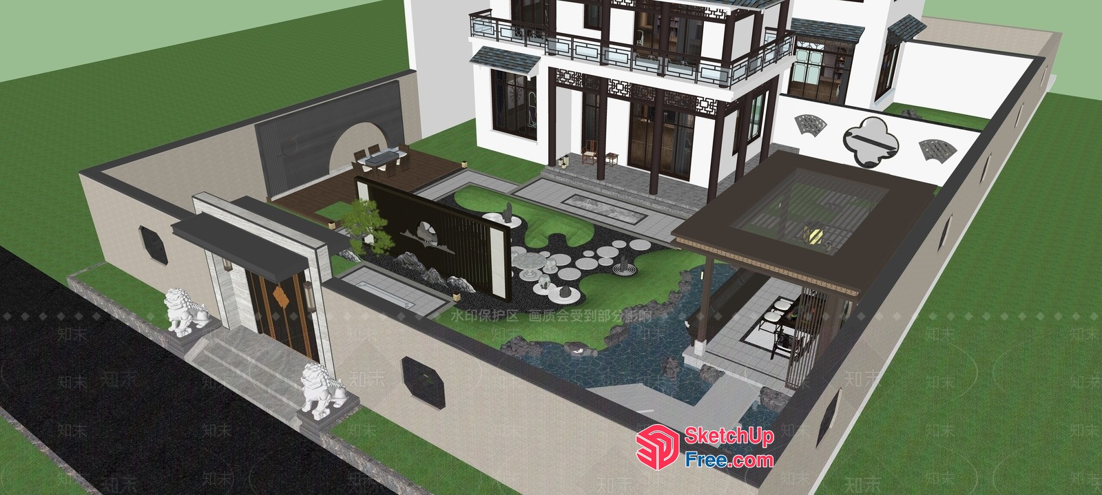 Luxurious Asian-Style Villa With Modern Amenities 3D SketchUp File