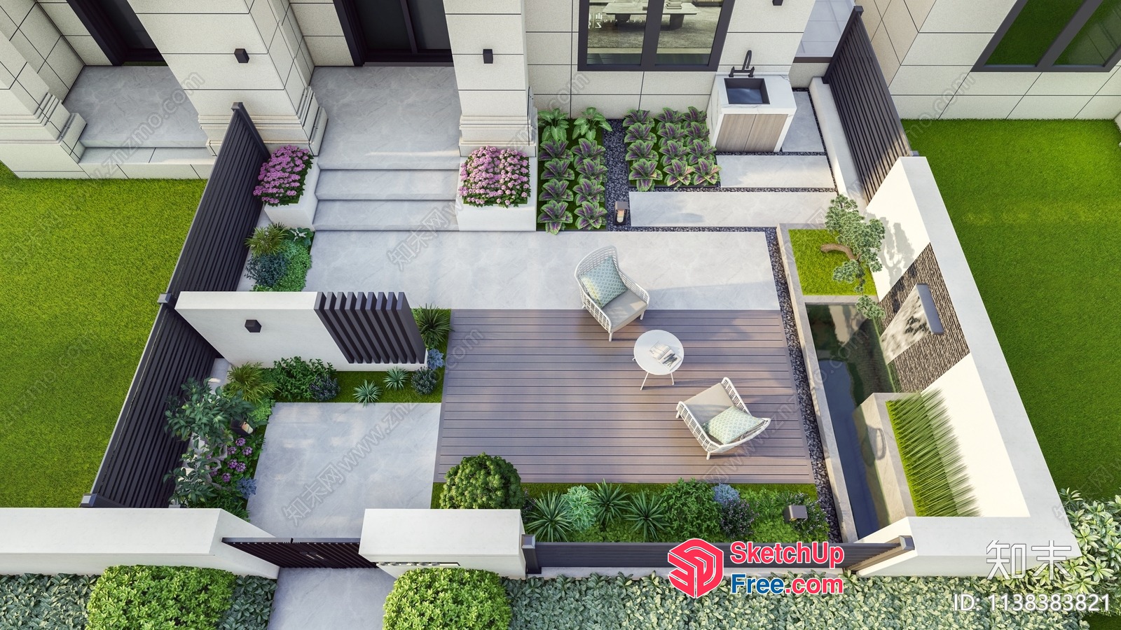 Modern Outdoor Patio Furniture And Decor 3D SketchUp File