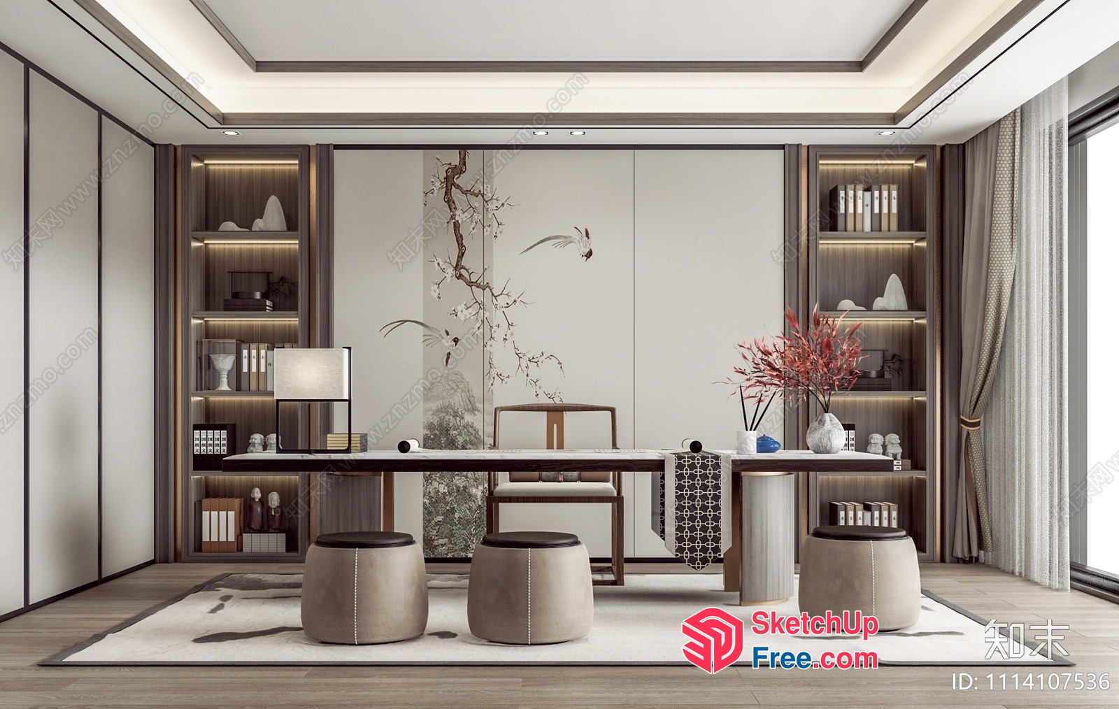 Modern Minimalist Office Interior 3D SketchUp File