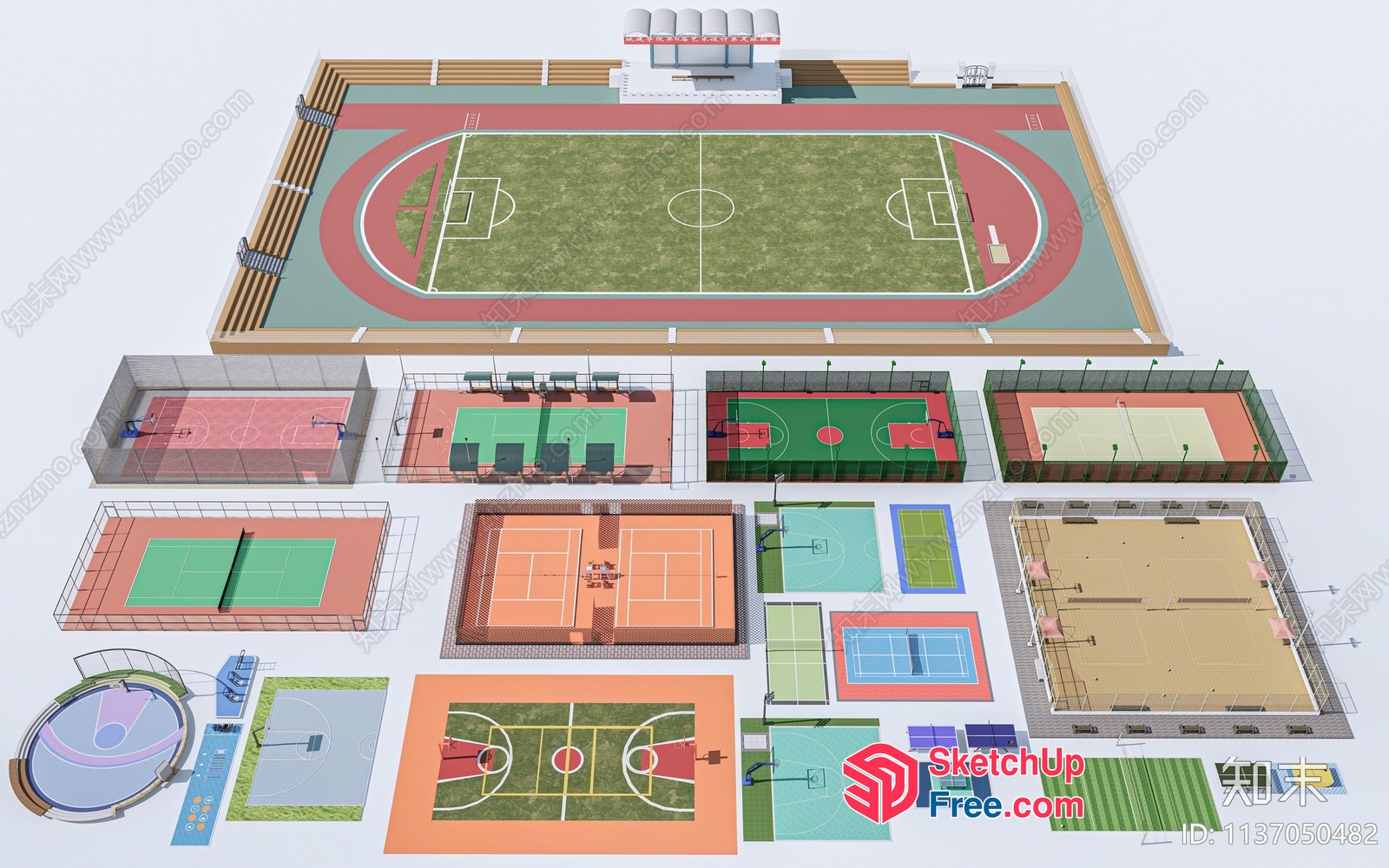 Sports Complex Layout 3D SketchUp File
