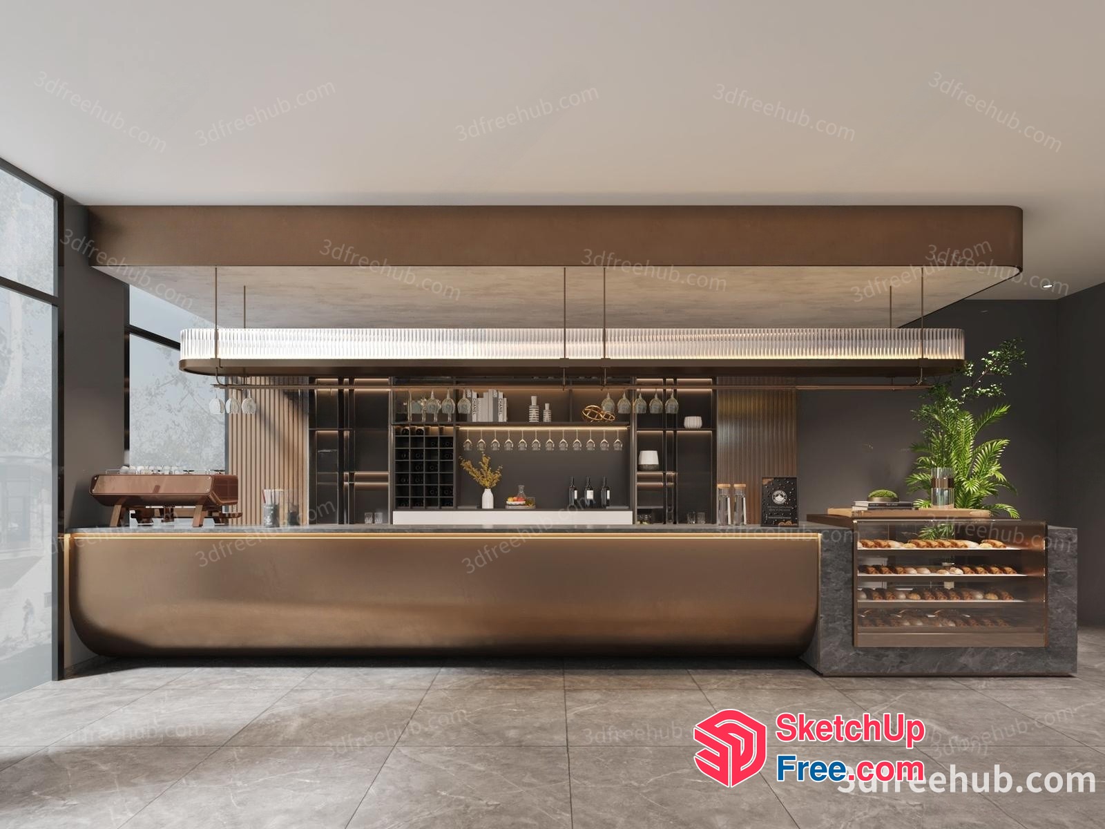 Modern Bar And Kitchen Interior Design 3D SketchUp File