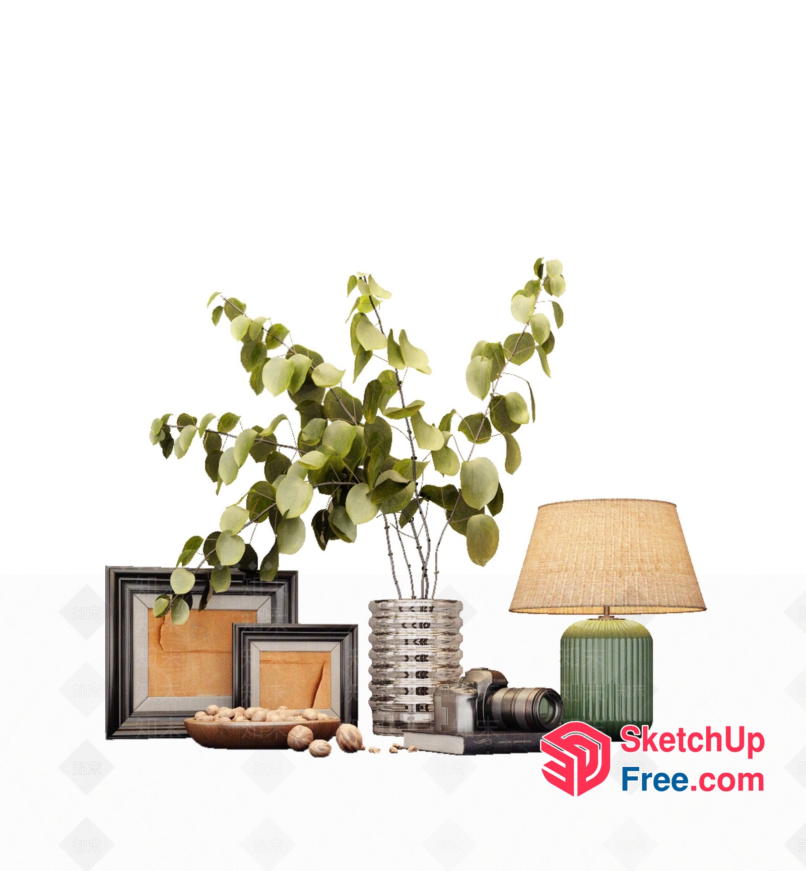 Classic Style Home Decor With Elegant Table Lamp 3D SketchUp File