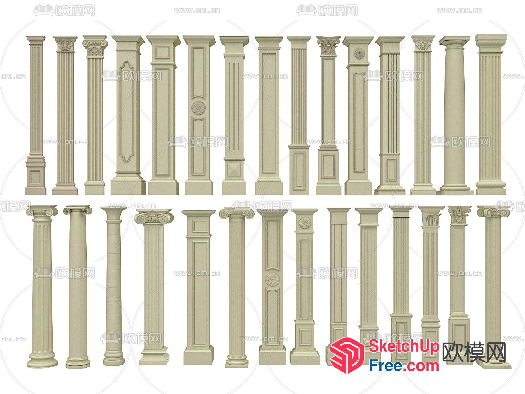 Classic Pillar Collection 3D SketchUp File
