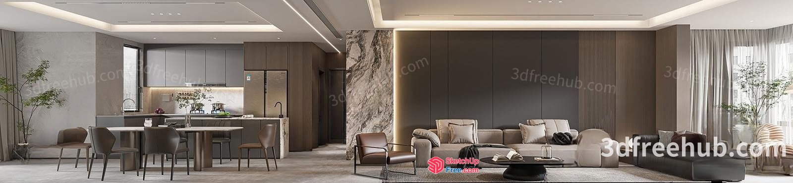 Modern Minimalist Interior Design 3D SketchUp File