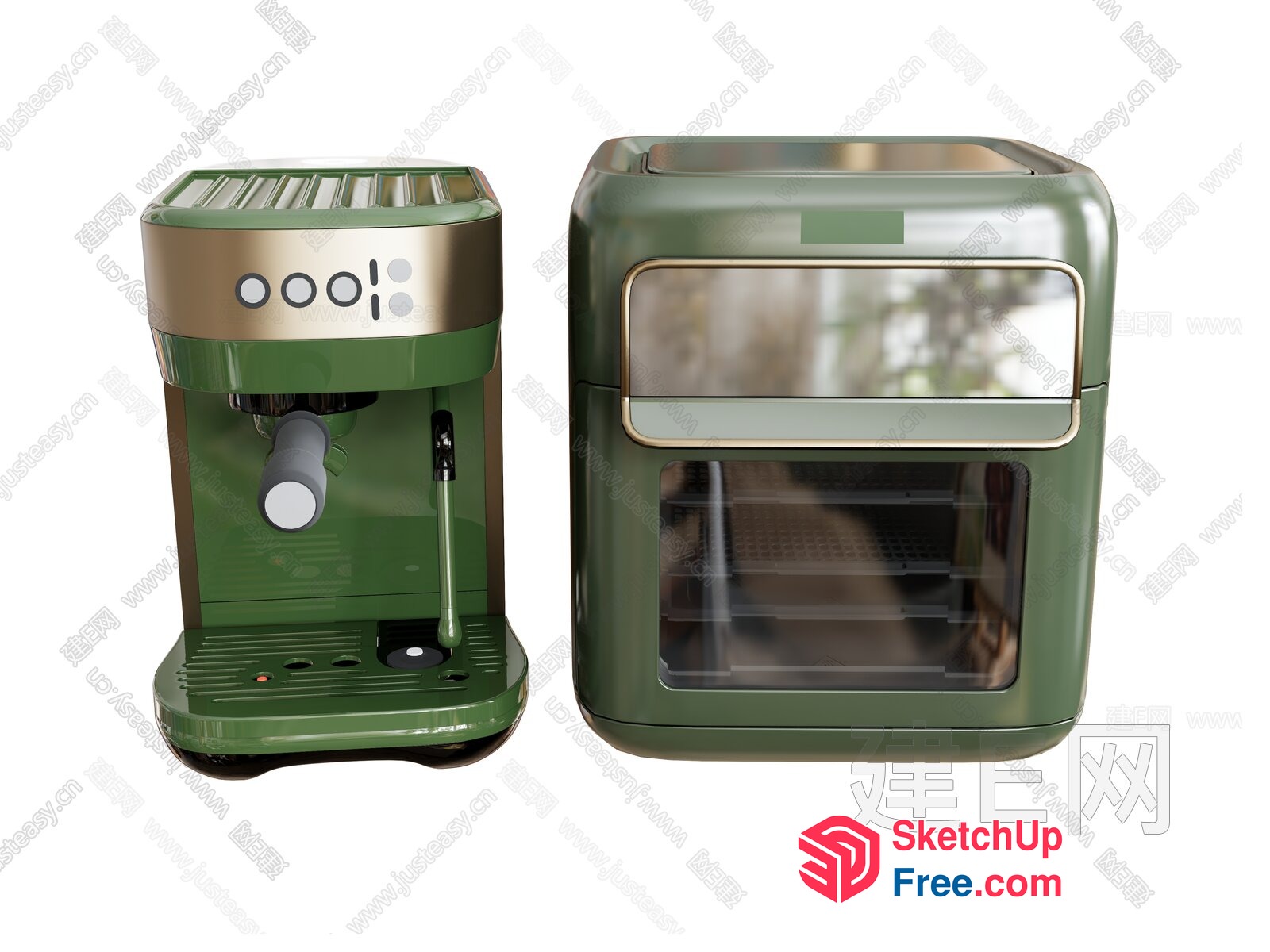 Green And Gold Kitchen Appliances 3D SketchUp File