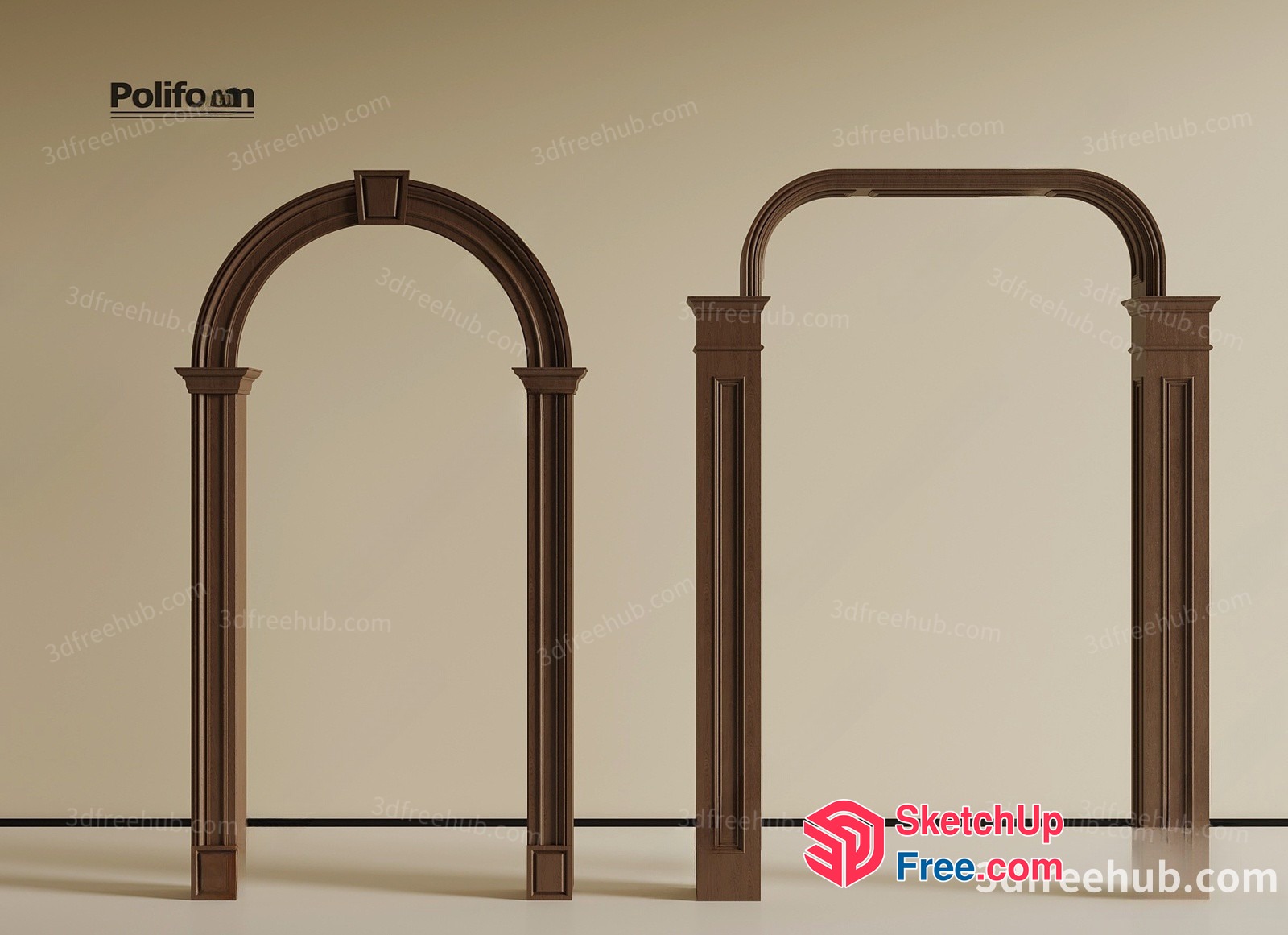 Elegant Pillar And Archway Interior Decor 3D SketchUp File