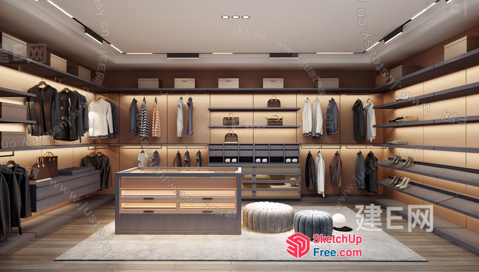 Modern Fashion Store Interior Design 3D SketchUp File