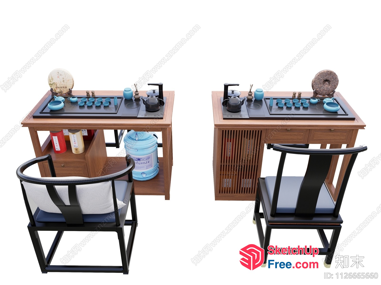 Asian-Style Teahouse Furniture 3D SketchUp File