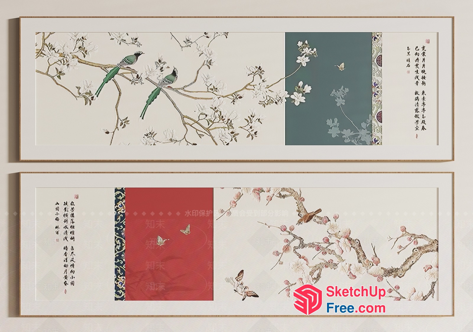 Oriental-Inspired Decorative Panels 3D SketchUp File