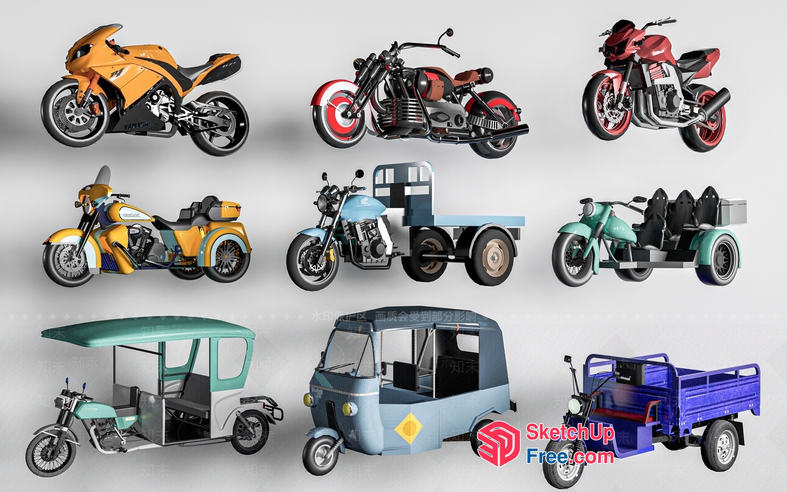 Modern Transportation Options 3D SketchUp File
