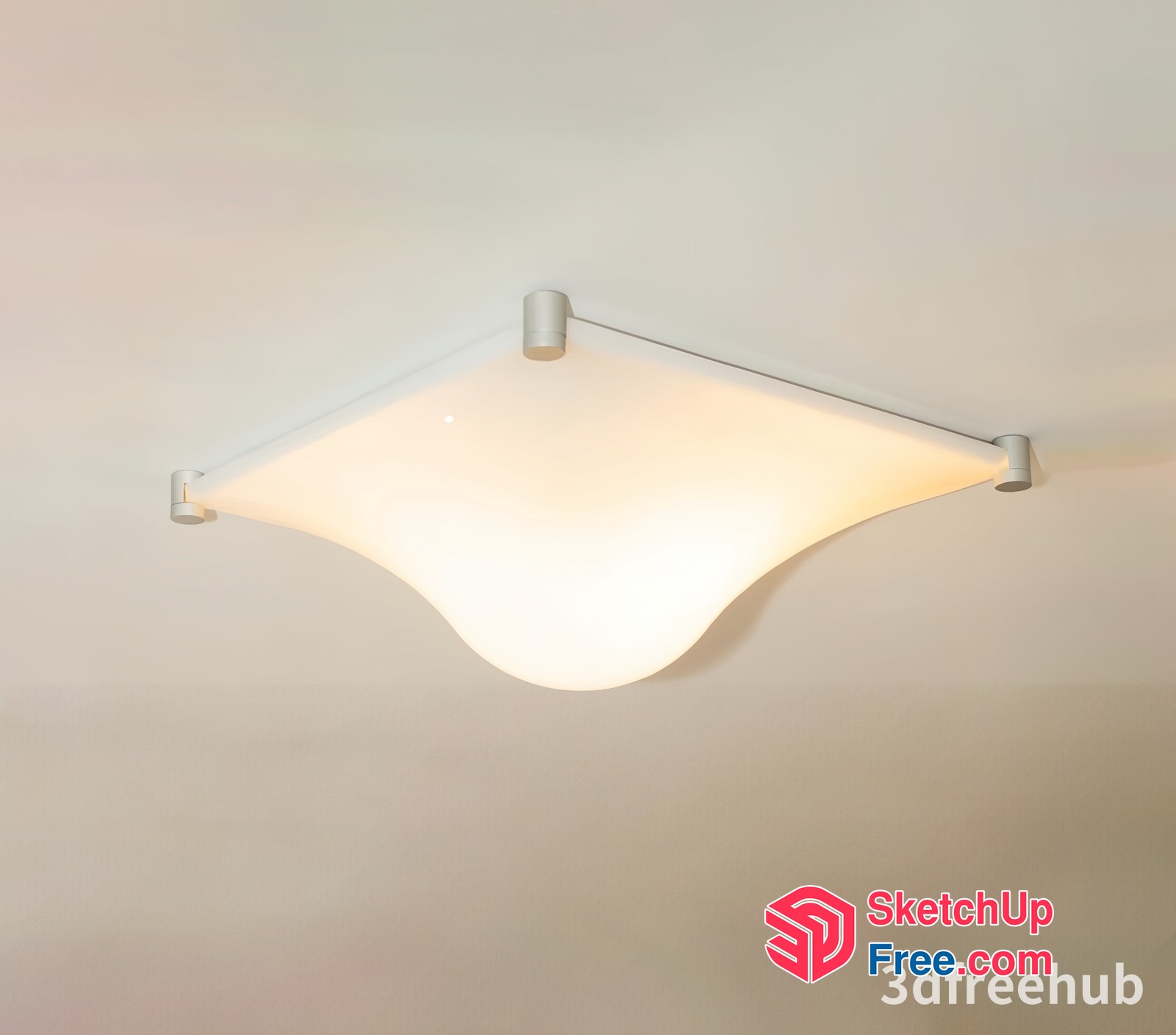 Modern Ceiling Light Fixture With Curved Design 3D SketchUp File