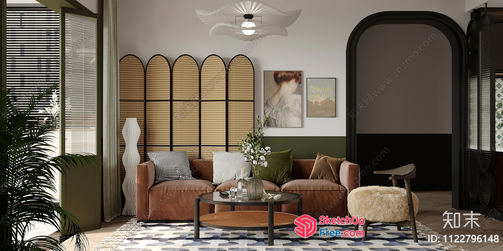 Elegant And Sophisticated Living Room 3D SketchUp File
