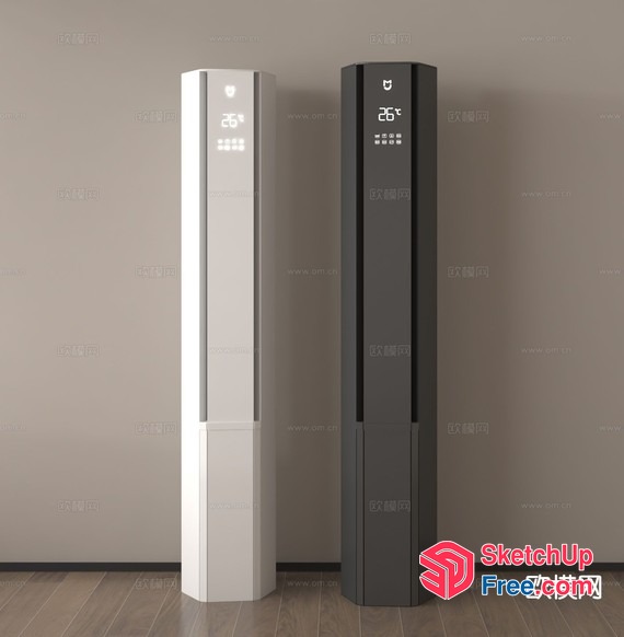 Modern Elevator Pillars With Digital Displays 3D SketchUp File