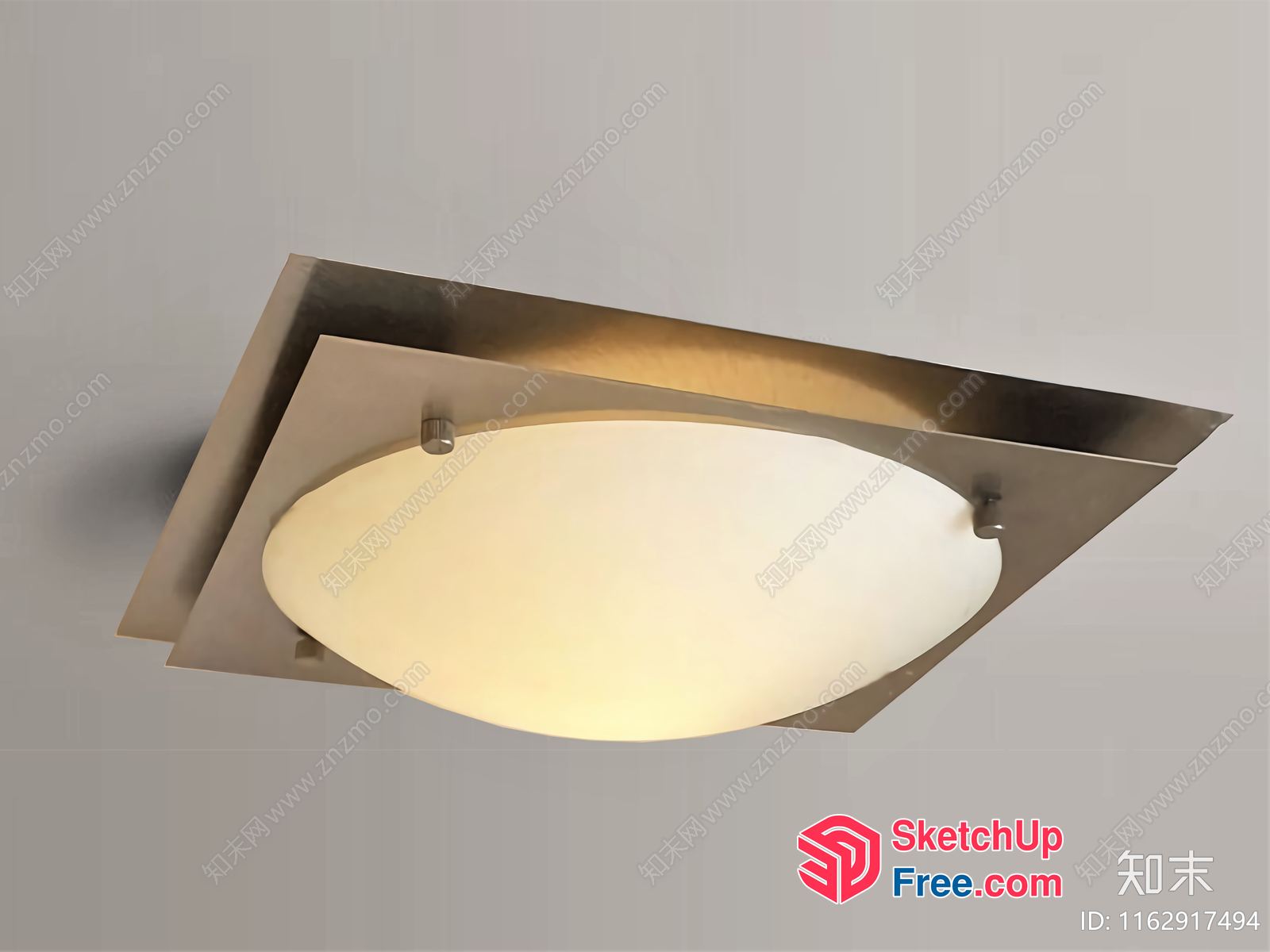 Modern Ceiling Light Fixture With Oval Shade 3D SketchUp File
