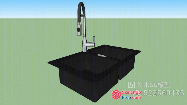 Modern Kitchen Sink With Faucet 3D SketchUp File