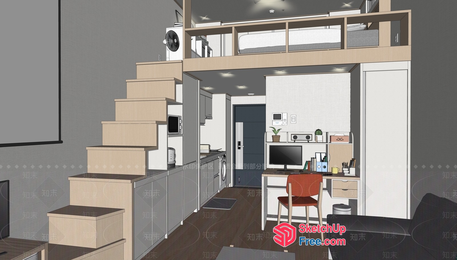 Modern Loft Apartment Interior 3D SketchUp File